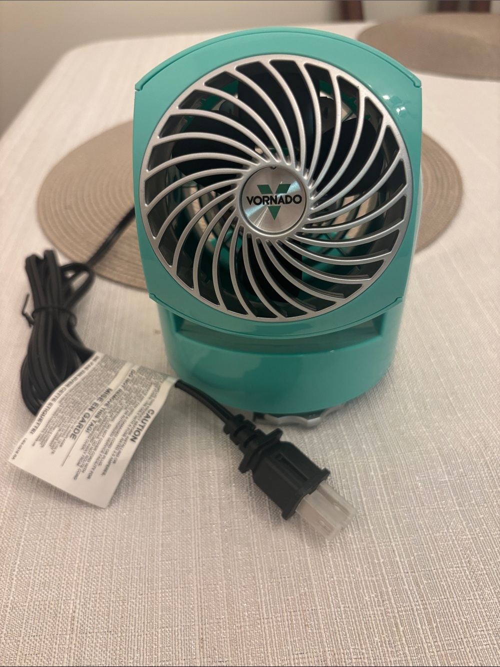 Mini Desk Fan in Teal - Compact Personal Fan
